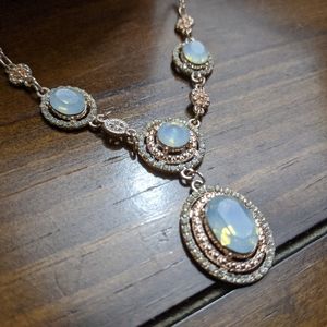 Rose gold with moonstone style necklace